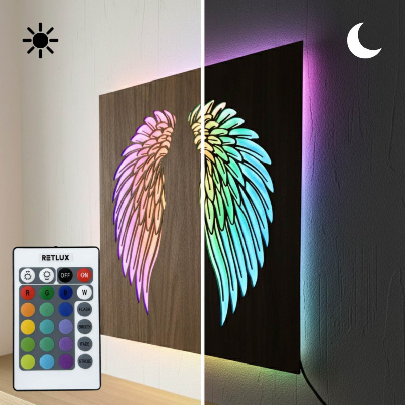 Drewniany obraz podświetlany LED - Skrzydła...