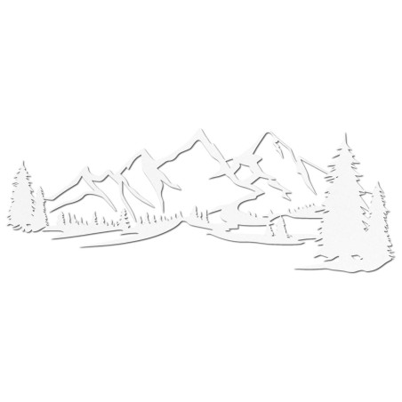 Drewniana dekoracja biała, Nowoczesny obraz na drewnie Góry i las do dekoracji salonu