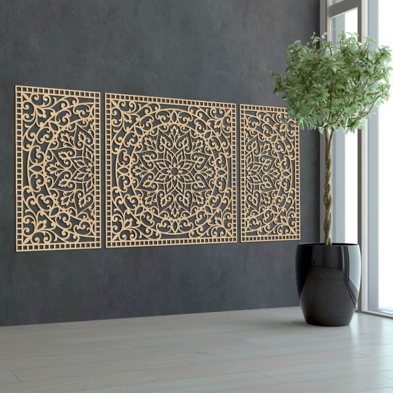 Drewniana dekoracja ścienna Mandala | FLORIA
