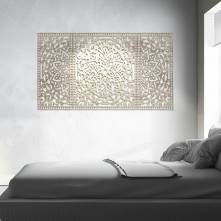 Luksusowa drewniana mandala na ścianę – dekoracja ścienna 3D z drewna