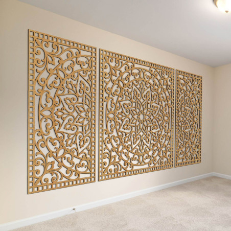 Drewniana mandala z drobnymi detalami dla równowagi i pozytywnej energii