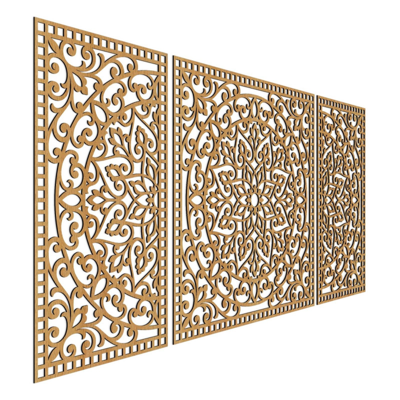 Drewniana mandala z drobnymi detalami dla równowagi i pozytywnej energii