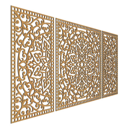 Drewniana mandala z drobnymi detalami dla równowagi i pozytywnej energii