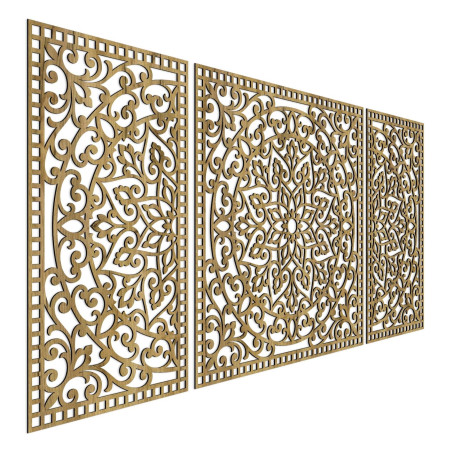 Drewniana mandala z drobnymi detalami dla równowagi i pozytywnej energii