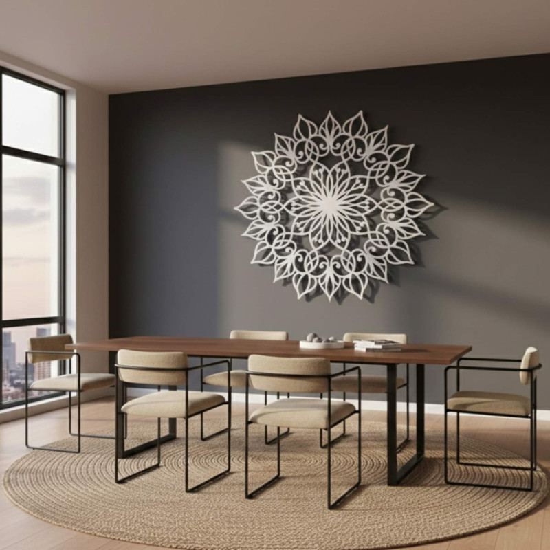 Ręcznie robiona drewniana mandala Kwiat Życia