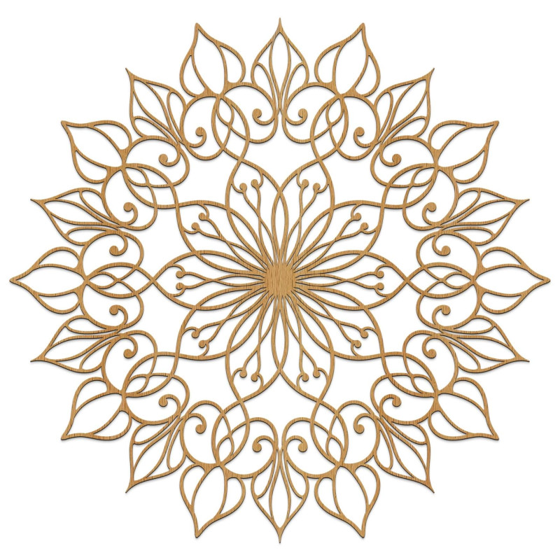 Drewniany obraz mandali dla spokojnego i harmonijnego domu