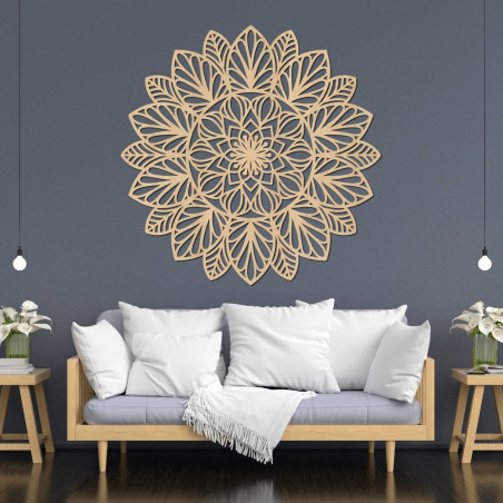 Drewniana mandala na ścianę - LOTUS