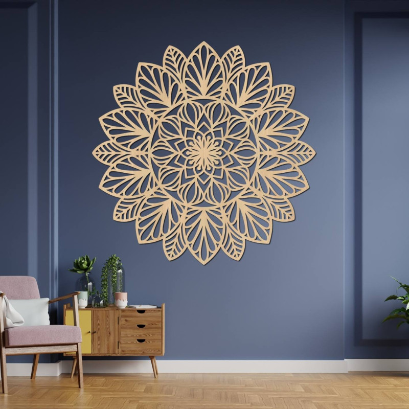 Drewniana mandala na ścianę - LOTUS