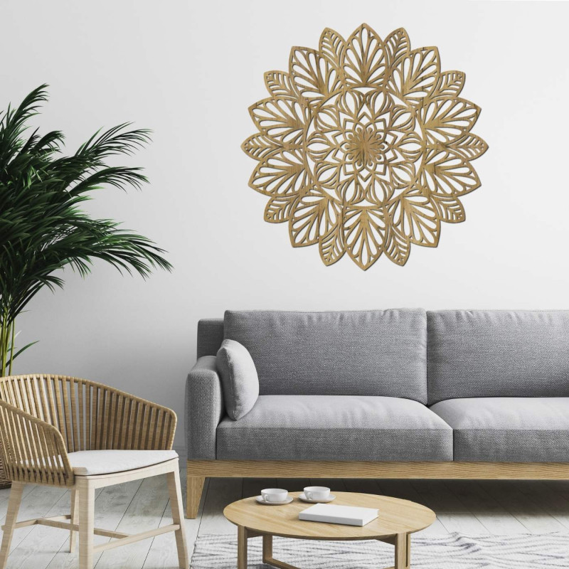 Drewniana mandala na ścianie | LOTUS