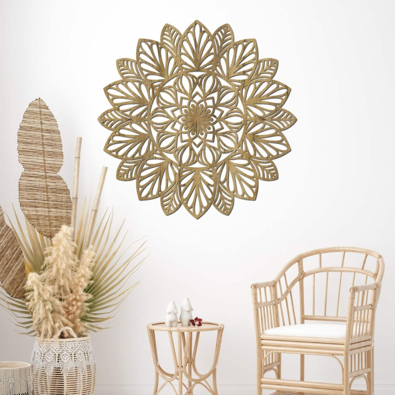 Drewniana mandala na ścianę - LOTUS