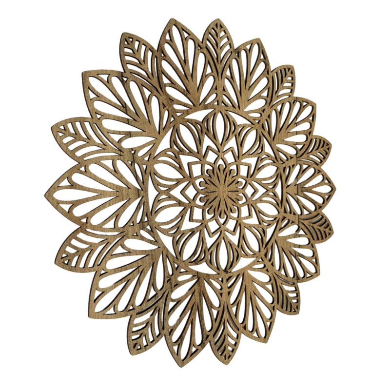 Drewniany obraz mandali - designerska dekoracja do salonu