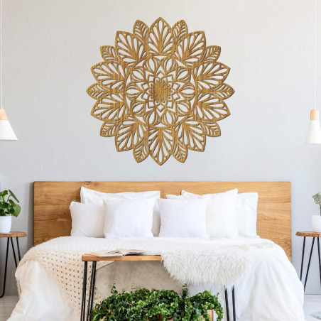 Drewniana mandala na ścianę - LOTUS