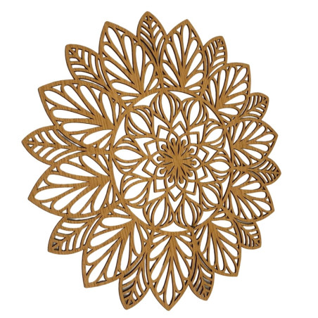 Drewniana mandala na ścianę - LOTUS