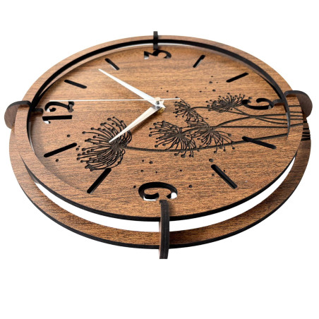 Designerski zegar z cichym mechanizmem kwarcowym i srebrnymi wskazówkami