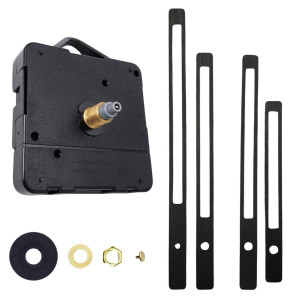 Czarne, drewniane wskazówki zegara z cichym mechanizmem kwarcowym do nowoczesnych wnętrz. 2