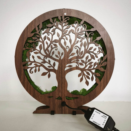 Ściemnialna dekoracja stołu LED - Orzech Wenge