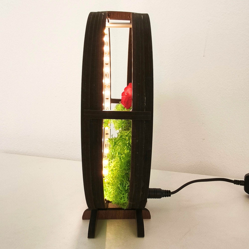 Dekoracja LED Mały Książę z samolotem | Orzech...