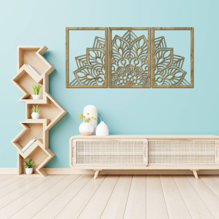 3-częściowa mandala kwiatowa na ścianę - FLOFER