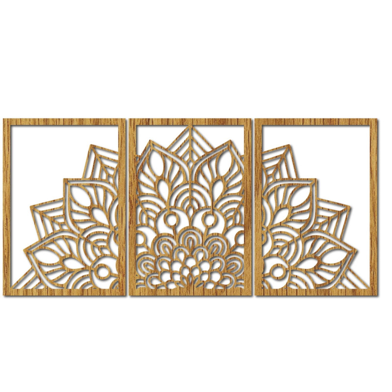 Harmonijna czarna mandala i drewniany zegar. Idealny dodatek do każdego wnętrza.