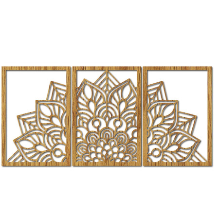 Harmonijna czarna mandala i drewniany zegar. Idealny dodatek do każdego wnętrza.