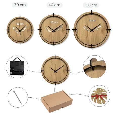 Elegancki zegar z motywem drzew i wijącej się rzeki