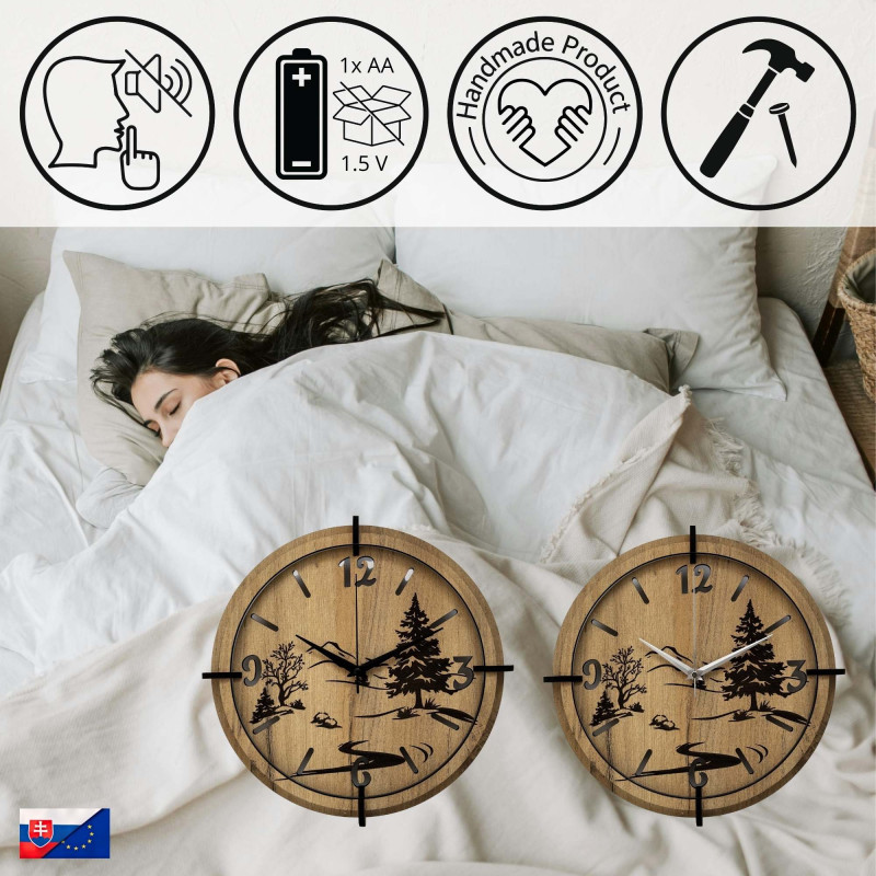 Designerski zegar z naturalnym krajobrazem i efektem 3D