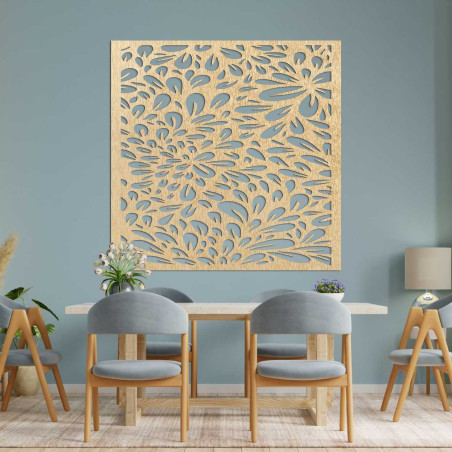 Drewniany panel ścienny kwiatowy - KROKORIRO