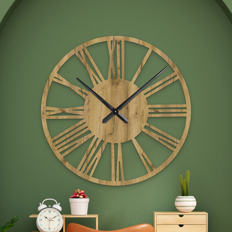 Minimalistyczny zegar ścienny, duża średnica, nowoczesny dodatek do domu