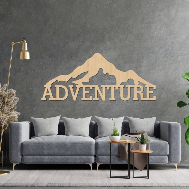 Rzeźbiony drewniany obraz na ścianie góry -...