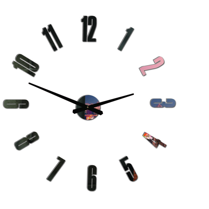 Nowoczesny samoprzylepny zegar ścienny do salonu