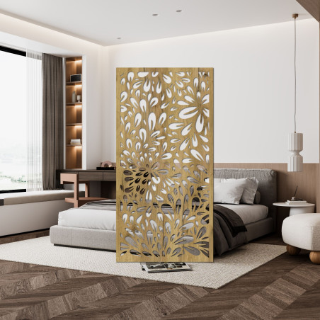 Stylowa drewniana dekoracja ścienna do nowoczesnego wnętrza