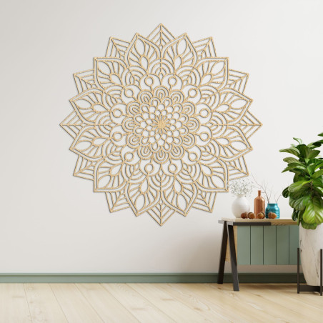 Drewniana mandala na ścianie | LAFET