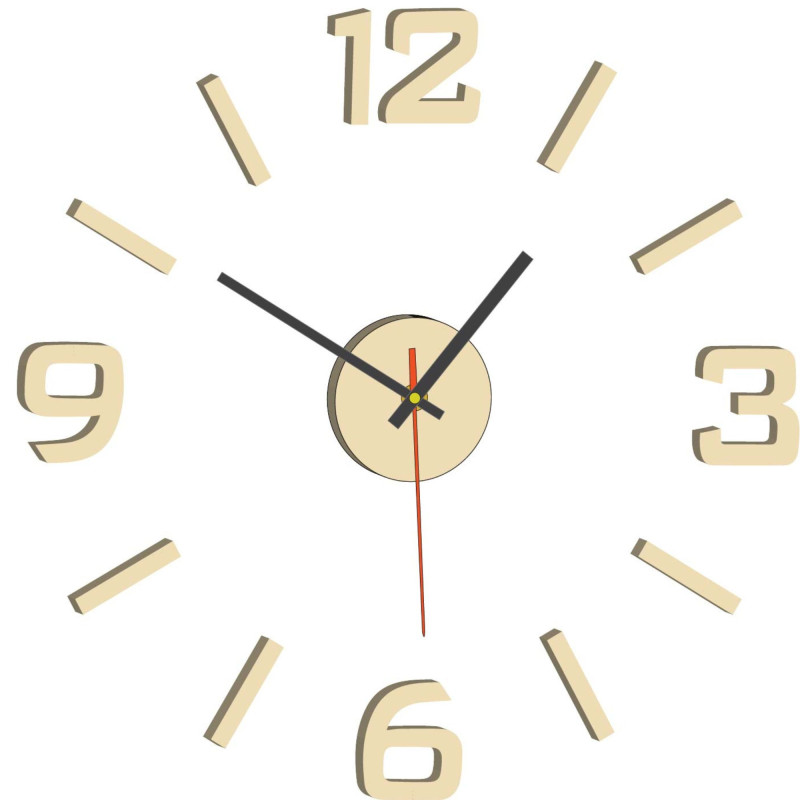 Zegar ścienny 3D z akrylu – efekt 3D, bez wiercenia