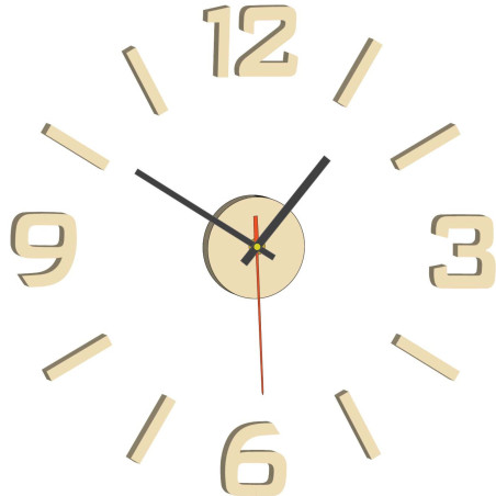 Zegar ścienny 3D z akrylu – efekt 3D, bez wiercenia