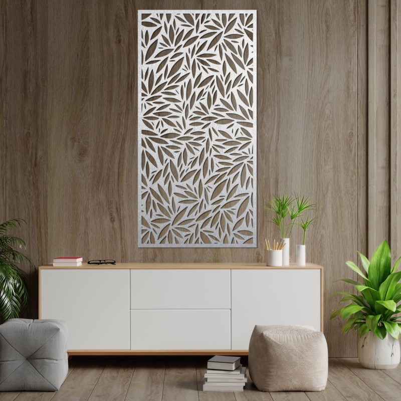 Ożyw swoje wnętrze drewnianym obrazem z motywem liści