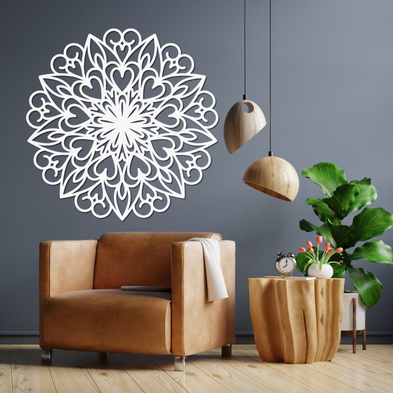 Drewniana dekoracja ścienna mandali