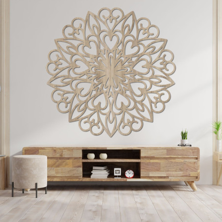 Drewniana dekoracja ścienna mandali