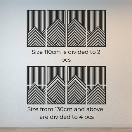 Dwuczęściowa dekoracja ścienna z motywem górskim w nowoczesnym stylu