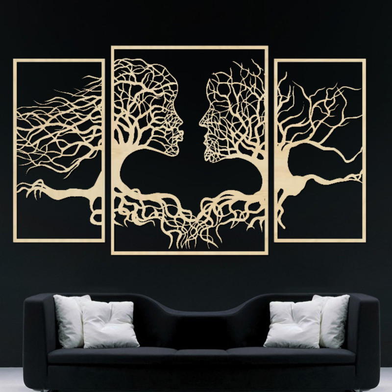 Drewniany obraz ścienny Kobieta i Mężczyzna |...