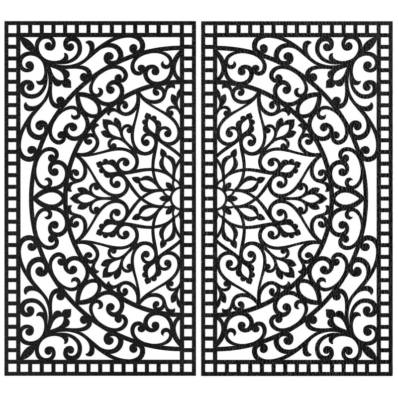 Luksusowy dyptyk 3D z rzeźbionym wzorem mandali nad designerską komodą w apartamencie