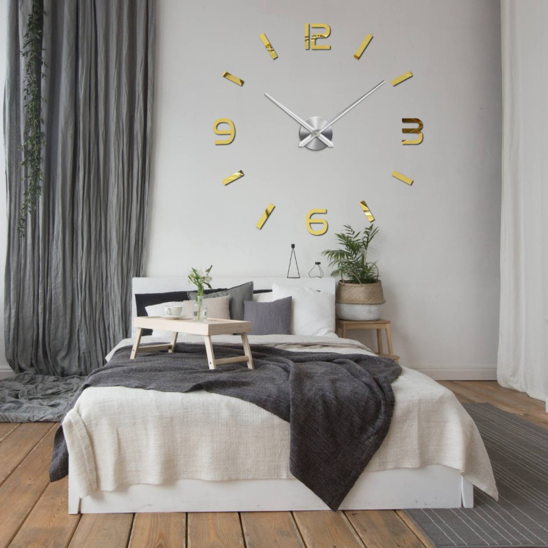 Designerski samoprzylepny zegar ścienny 12:36:9, wysokie, błyszczące, czerwone wazony
