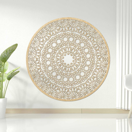Designerska mandala na ścianie z precyzyjnym geometrycznym wzorem