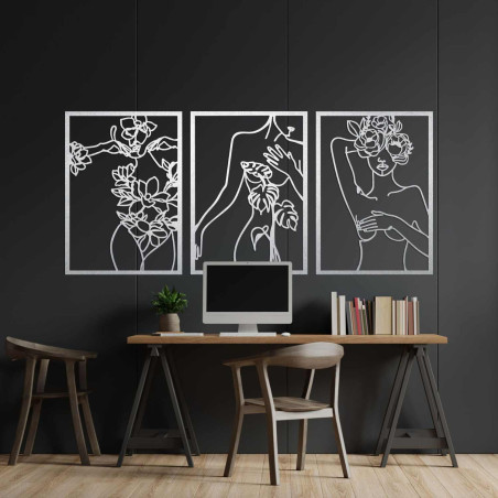 Minimalistyczna grafika liniowa przedstawiająca kobietę jako stylowa dekoracja ścienna