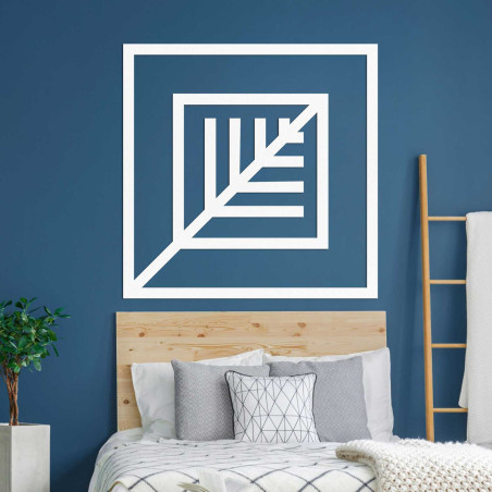 Geometryczny drewniany obraz o minimalistycznym designie na ścianę