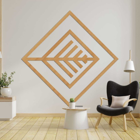 Elegancka dekoracja ścienna z geometrycznym wzorem wykonanym z drewna
