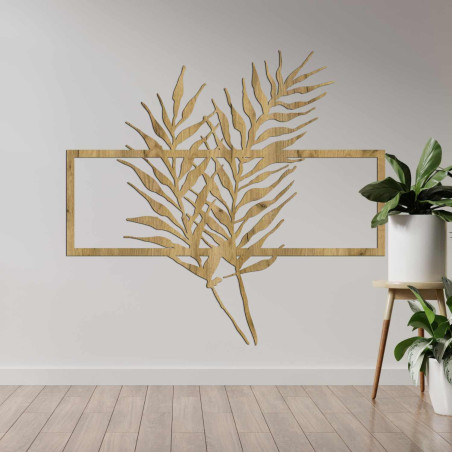 Elegancka dekoracja ścienna z liśćmi palm tropikalnych