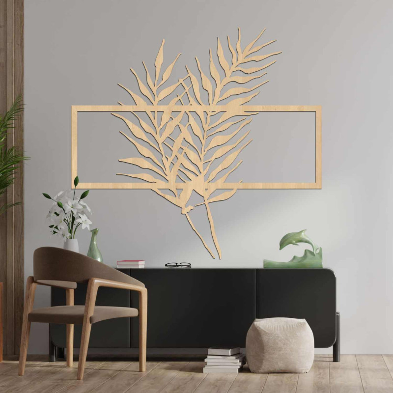 Elegancka dekoracja ścienna z liśćmi palm tropikalnych
