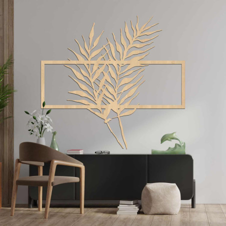 Elegancka dekoracja ścienna z liśćmi palm tropikalnych