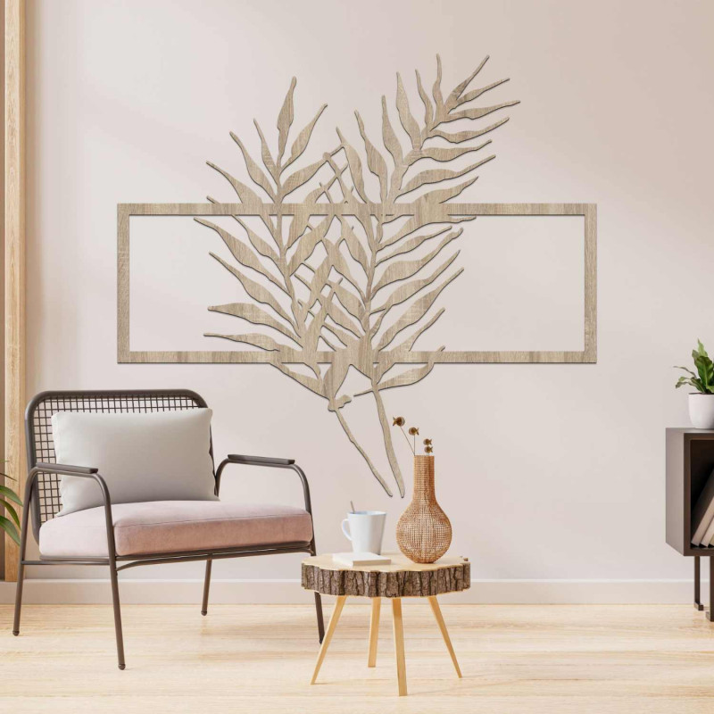 Elegancka dekoracja ścienna z liśćmi palm tropikalnych