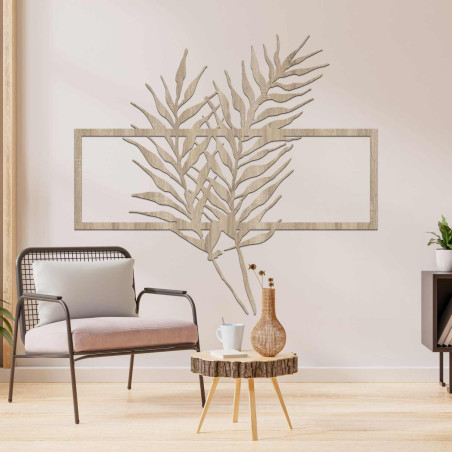 Elegancka dekoracja ścienna z liśćmi palm tropikalnych